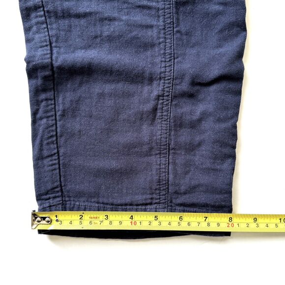 J Jill Stretchy Waist Pockets Roll Tab Leg Cotton Tapered Pants Blue - Picture 9 of 12
